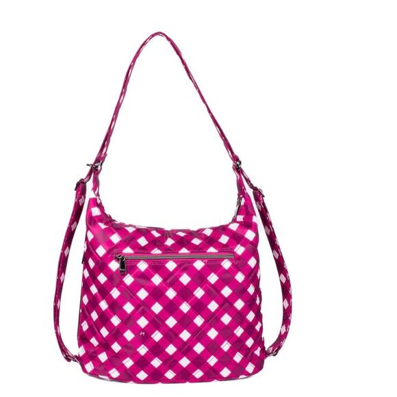 Lug Zipliner 2 Convertible Hobo Bag NWOT mustard gingham Disney bag $90 retail - Picture 2 of 8